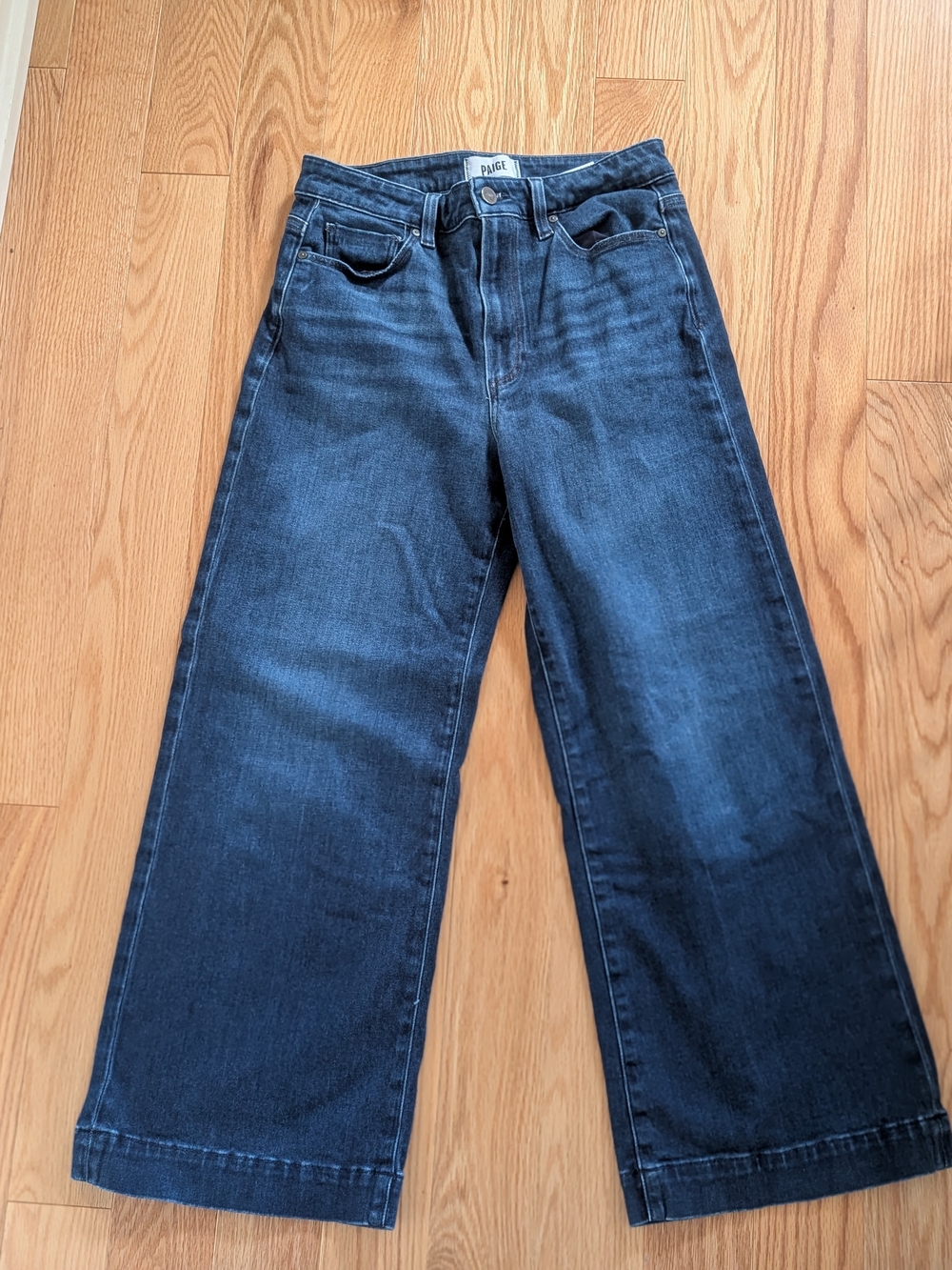PAIGE Wide-Leg Jeans in Deep Indigo Wash